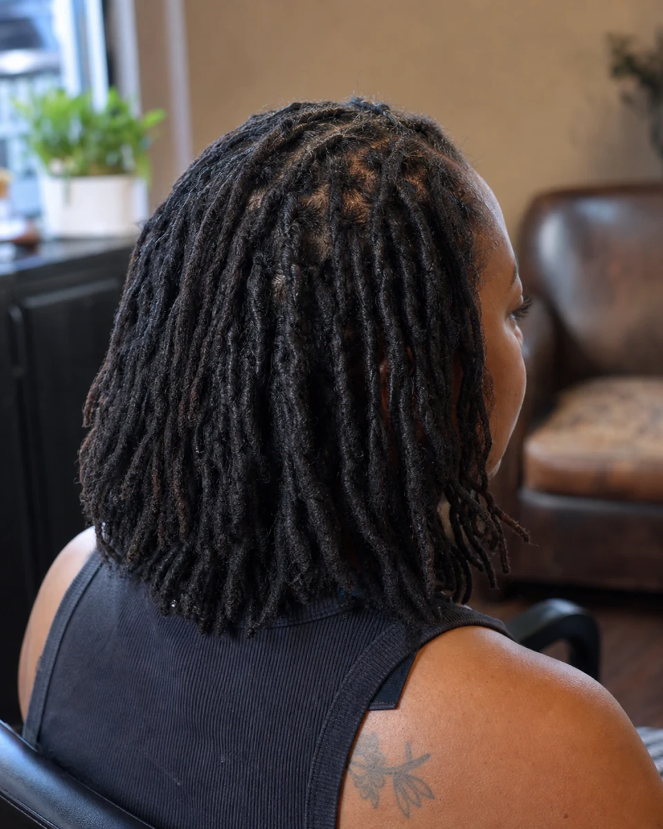 Illustrative crochet loc finish reference